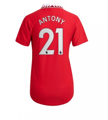Manchester United Antony #21 Hjemmedrakt Kvinner 2022-23 Kortermet
